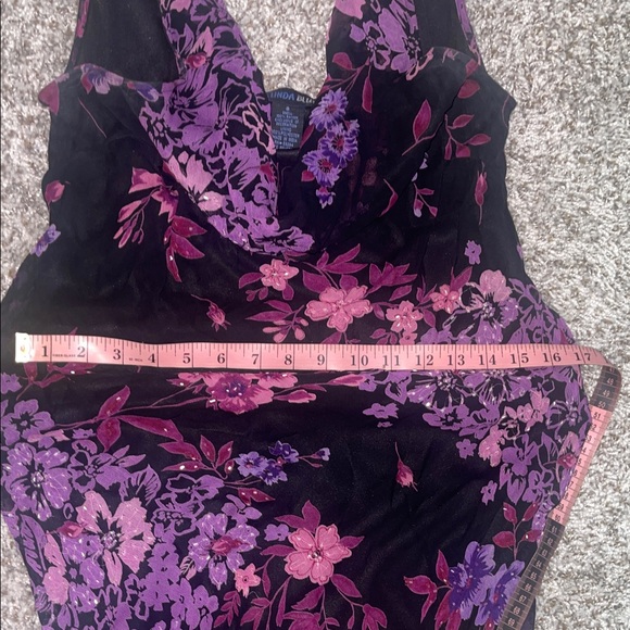 K. Linda Blue Floral Purple and Black Women's Dress - Picture 10 of 11